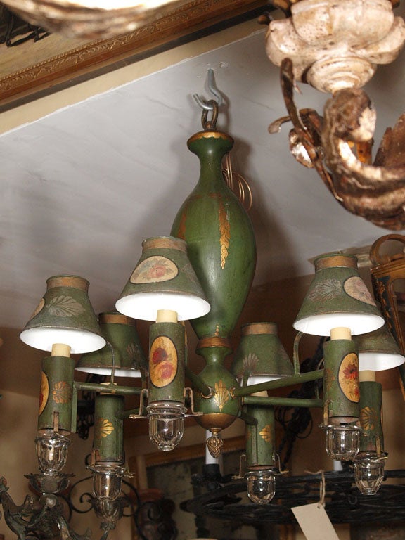 Painted Tole Chandelier