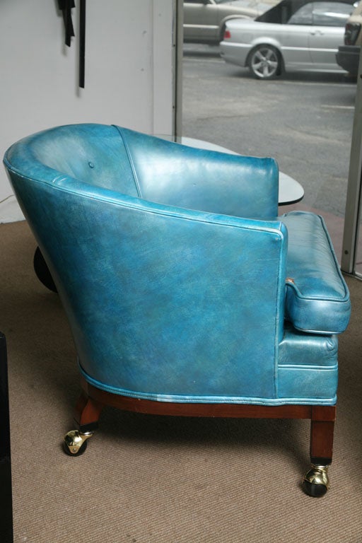 turquoise leather chair