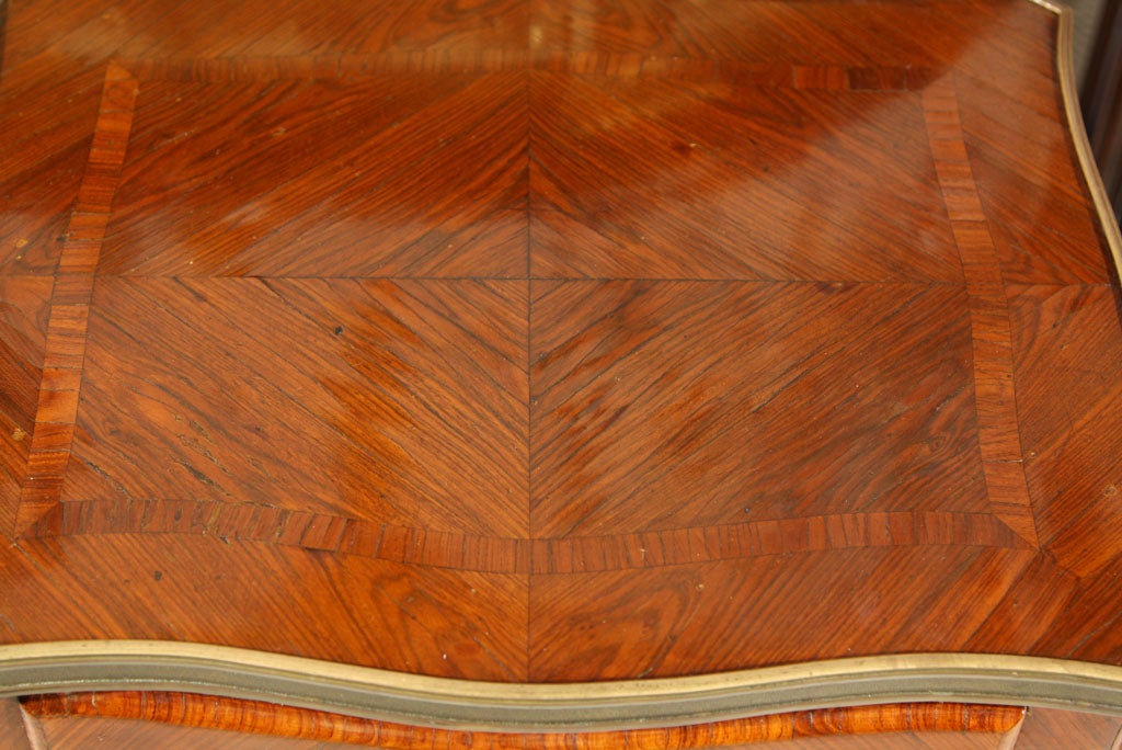 19th Century MARQUETRY  3 DRAWER SIDE TABLE For Sale