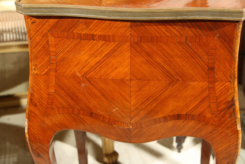 MARQUETRY  3 DRAWER SIDE TABLE For Sale 2