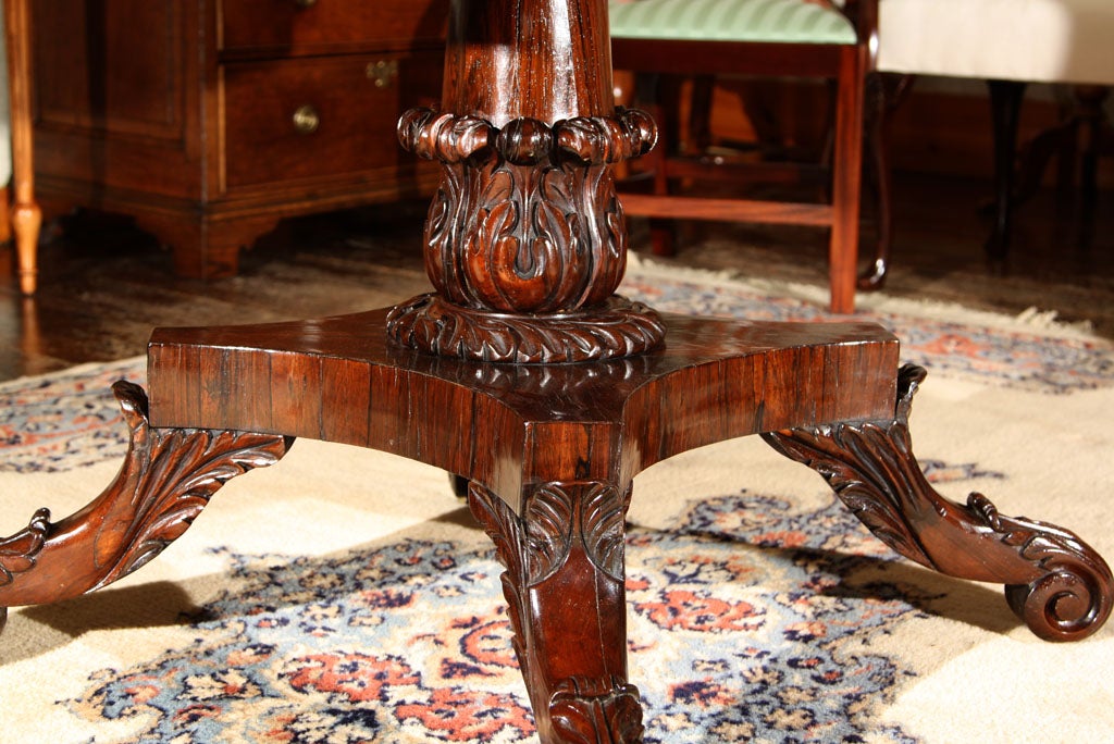 English 19th Century Rosewood Center Hall Table In Excellent Condition For Sale In Woodbury, CT