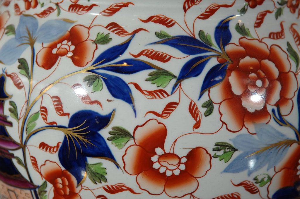 Painted Pair of Mason's Ironstone Potpourri Jars