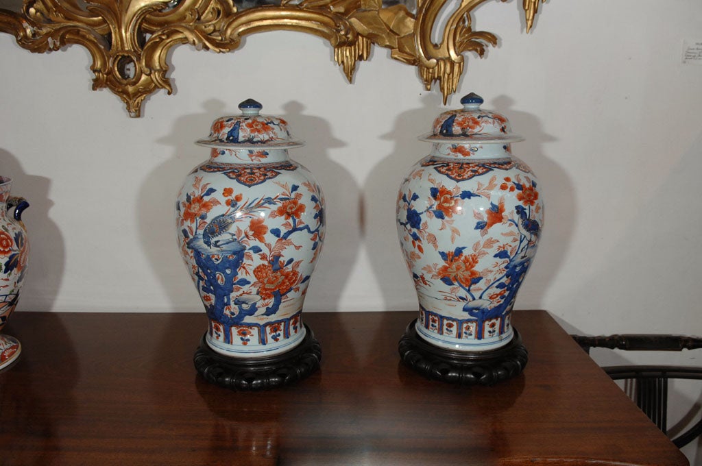 Pair of Oriental Vases with Lids