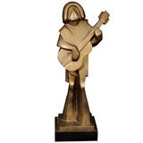 Vintage "Guitarist" Bronze Figure by Ferdinand Parpan (1902-2004)