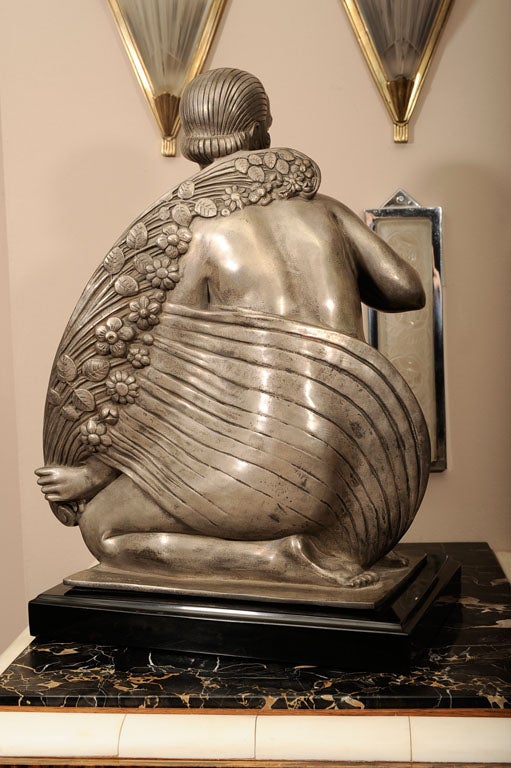 French Art Deco Bronze Figure by Joe Descomps-Cormier