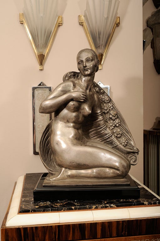 Mid-20th Century Art Deco Bronze Figure by Joe Descomps-Cormier