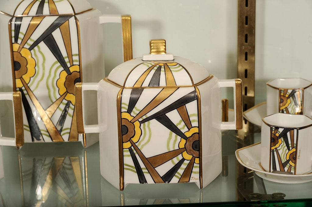 French Art Deco Limoges Coffee Set