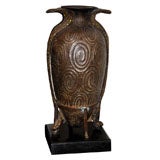 Dunand Inspired Hammered Copper Snake Urn