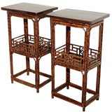 Antique Pair of Bamboo Occassional Tables