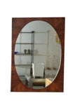 Vintage Oval in Oblong Mahogany Mirror