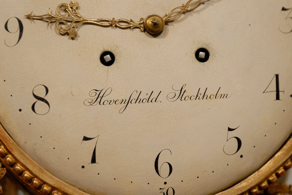 18th Century Swedish Giltwood Cartel Clock 6