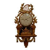 18th Century Swedish Giltwood Cartel Clock