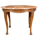 Antique 19th Century Marble Top Walnut Table