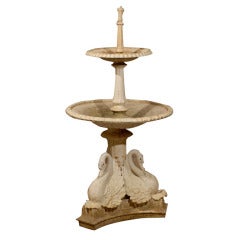 Antique 19th Century Cast Iron Fountain by Coalbrookdale with 3 swans