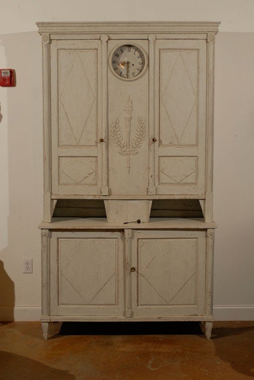  19th Century Painted Clock Cupboard from Sweden 6