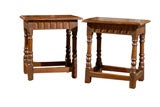 Pair of Turn of the Century English Oak Joint Stools