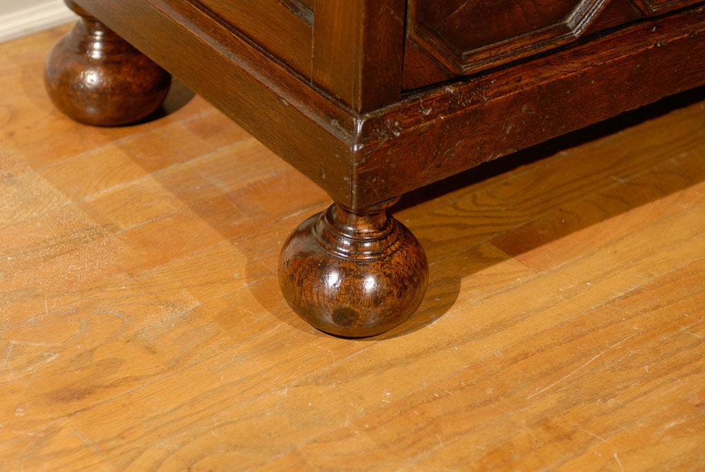 English Oak Jacobean Chest with bun feet 5