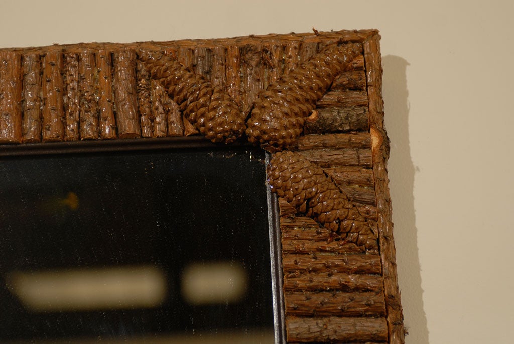 Pine Bark and Pine Cone Detailed Mirror 2