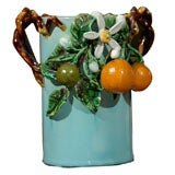 Rare Perret-Gentil Menton Trompe L'Oeil Vase with oranges