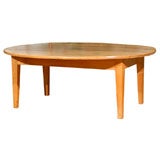 c1860s French Sycamore Drop Leaf Oval Coffee Table