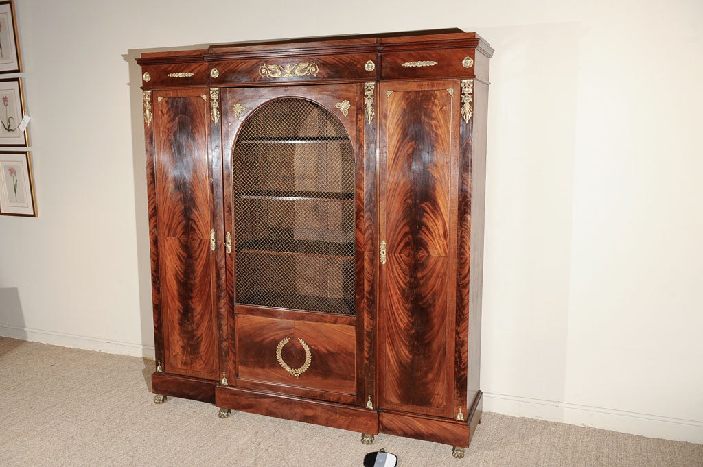 Empire Style Pedestal Desk & Bookcase Set