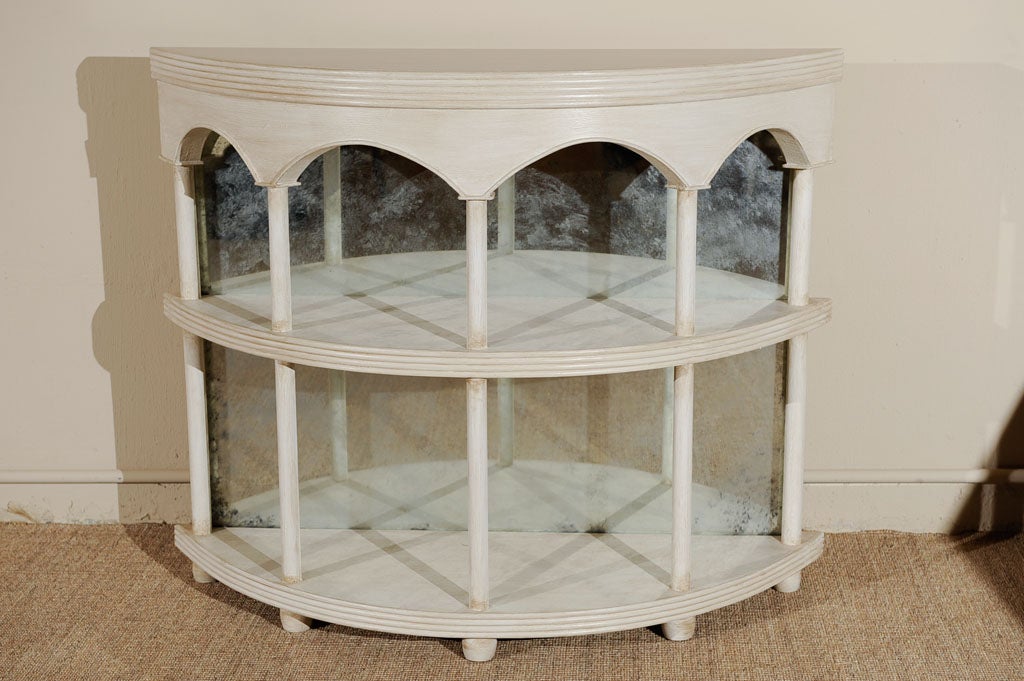 Hollis & Knight Gothic Reflection Demilune with aged mirror back