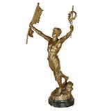 Antique French Bronze "Victory" by D. Grisard