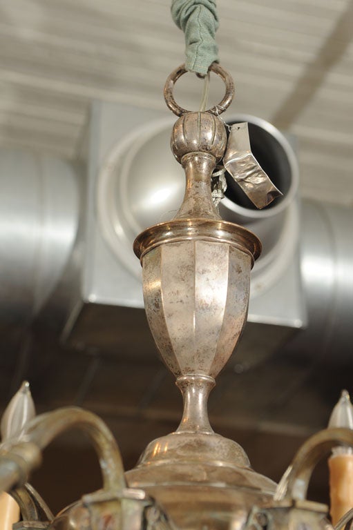 Wonderful Polished Steel Six Arm Chandelier 2