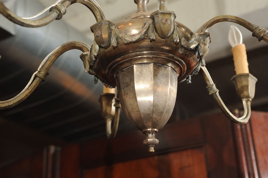 Wonderful Polished Steel Six Arm Chandelier 5