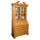 Incredible Pine Secretaire With Swan Pedimented