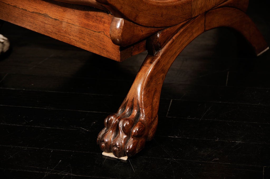 19th Century English Rosewood Library Reading Chair