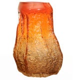Heavy Italian Art Glass Vase, in the manner of Tapio Wirkkala