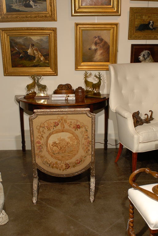 Aubusson Tapestry Screen on Painted Frame