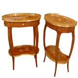 Antique 19th Century matched side tables, signed "Gouffe"