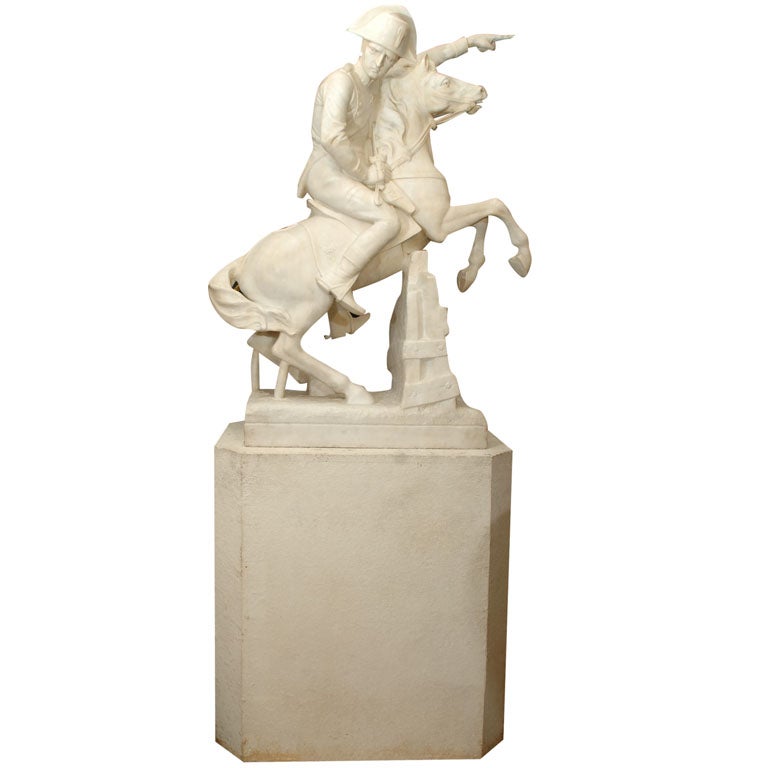 Momumential 19th Century marble statue of Napoloen