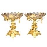 Antique 19th Century Louis Phillippe bronze dore candy dishes