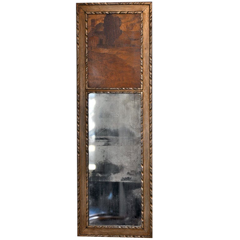 William Chase Marquetry Mirror, circa 1920 For Sale