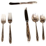Modernist Sterling Flatware Service for 12 by Reed & Barton