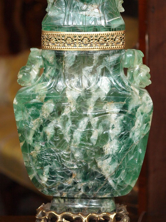 Carved Jade Quartz Lamp 3