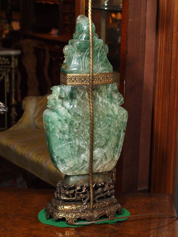 Carved Jade Quartz Lamp 6