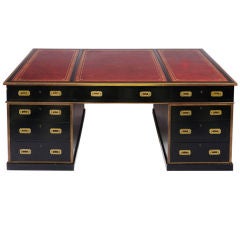 Antique ebonized military campaign desk