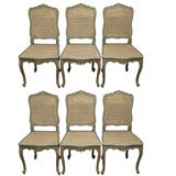 Set of Six Regence Style Painted Dining Chairs