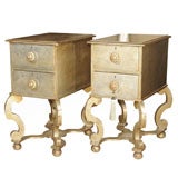 Italian Baroque Style Silvered Giltwood Side Tables