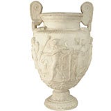 Late 19th Century Large Relief- Cast White Plaster Urn