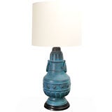 Monumental Urn Shaped Pottery Table Lamp After Billy Haines
