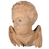 Antique Carved Wooden Putti / Angel
