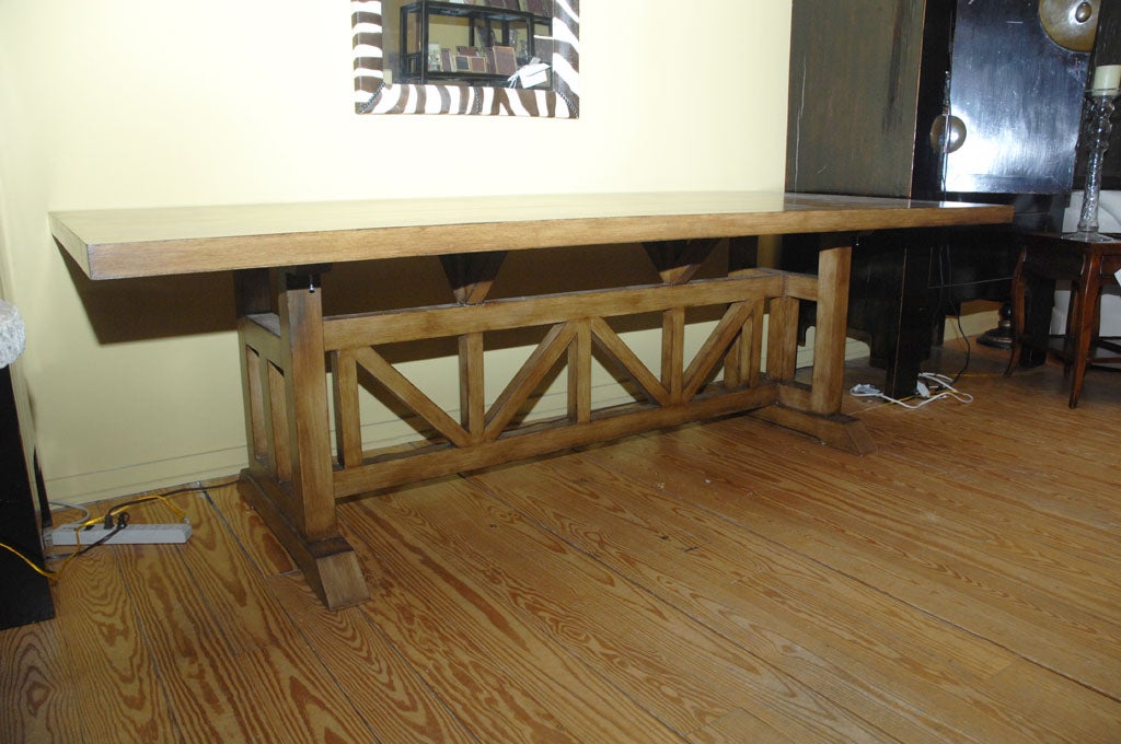 Architectural Trestle Base Dining Table