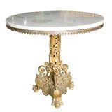 Renaissance Revival Brass and Marble  Side Table