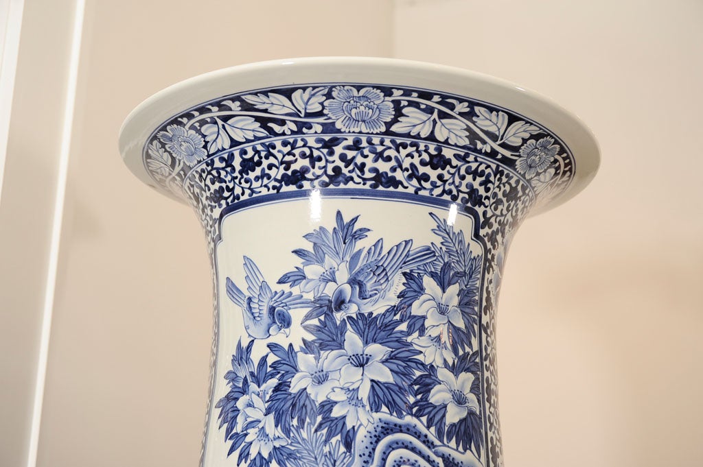 Very Large Blue and White Urn For Sale 1
