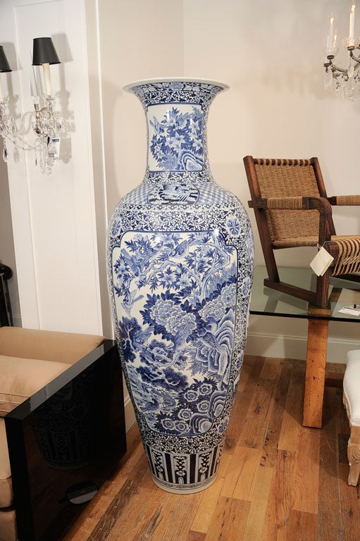 Very Large Blue and White Urn For Sale 2